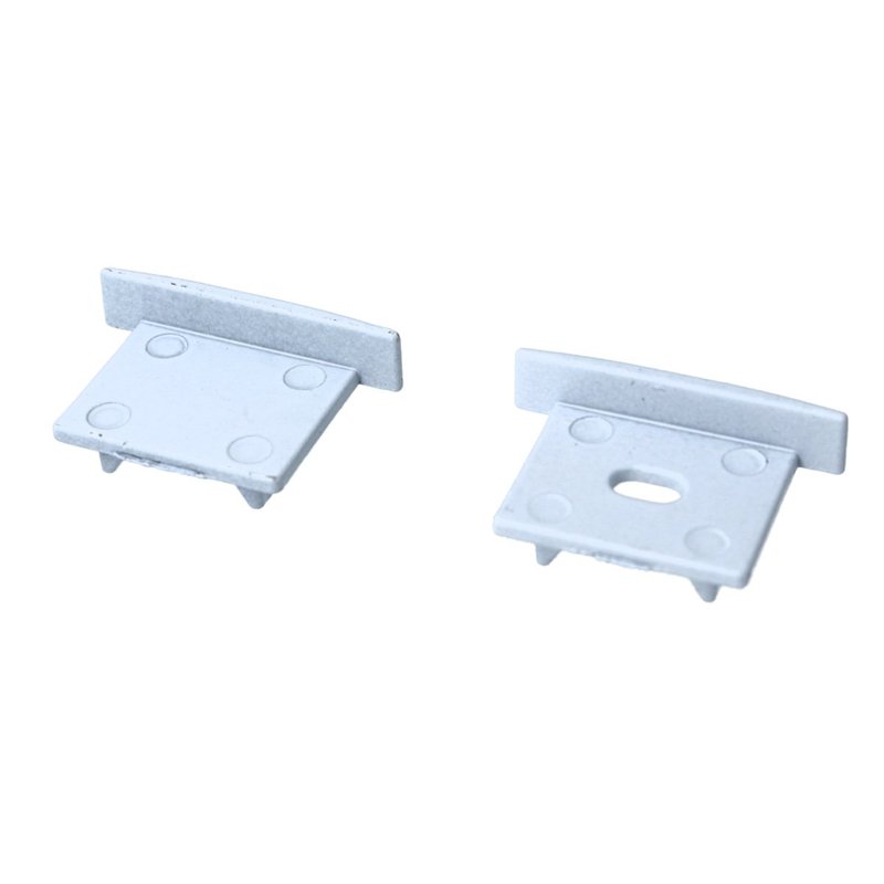 Kit Terminali Tappi di Chiusura In Metallo Con e Senza Foro Colore Bianco Per Profilato Alluminio BAZ2620W
