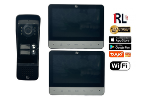 Kit Videocitofono Bifamiliare 2 Monitor 7 Pollici WiFi 2 Bussate Gestibile da app Tuya SmartLife