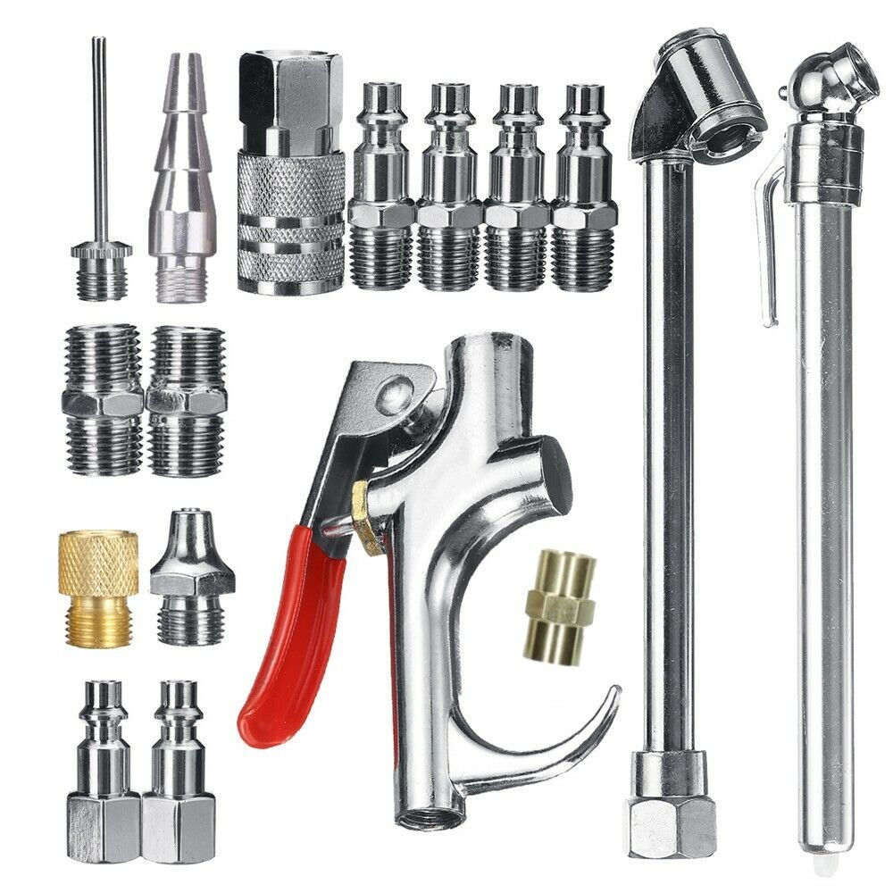 Kit accessori compressore ad aria compressa set 17 pz  raccordi innesti 1/4
