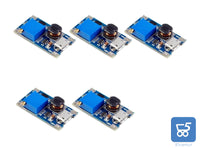 Kit da 5 DC-DC Step Up Boost Converter 2V-24V fino a 5V-26V 2A Micro USB Voltage Regulator Compatibile con Arduino