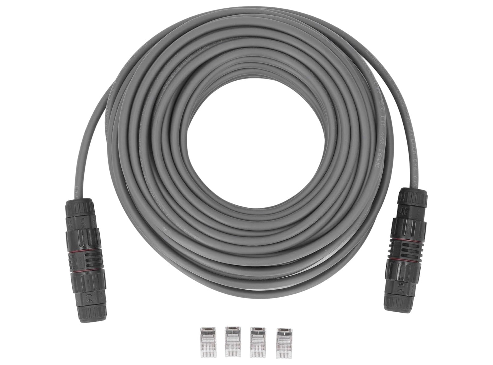 Kit di Riparazione Prolunga Cavo 75FT Estensione Rame Impermeabile Fino a 150ft per Uso Esterno Sistema Starlink e 4 Terminali Ethernet