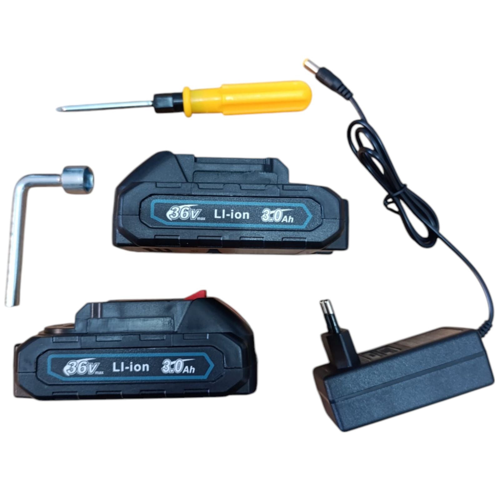 Kit potatura forbice cesoia motosega 6" a batteria 36V + asta telescopica 07726