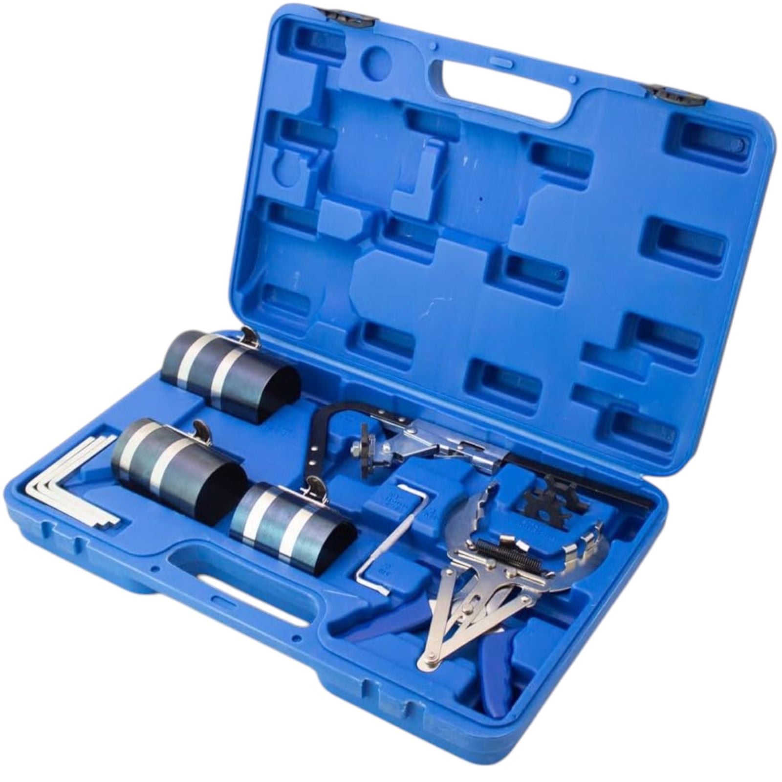 Kit pulizia sede fasce pistoni, Kit comprimi fasce elastiche, pinza per fasce