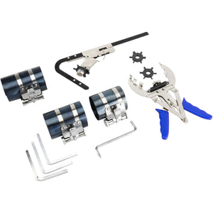 Kit pulizia sede fasce pistoni, Kit comprimi fasce elastiche, pinza per fasce