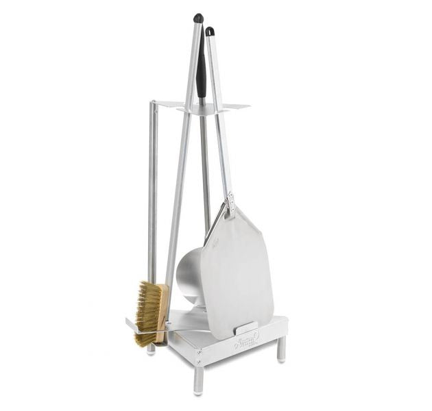 Kit set 4 pz pizza fatta in casa pala palettino spazzola lunghezza 90 cm supporto acciaio inox Made in Italy Qualità Professionale
