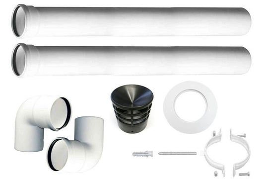 Kit tubi caldaia condensazione dn 80 canna fumaria tubo plastica PPS CE Made in Italy