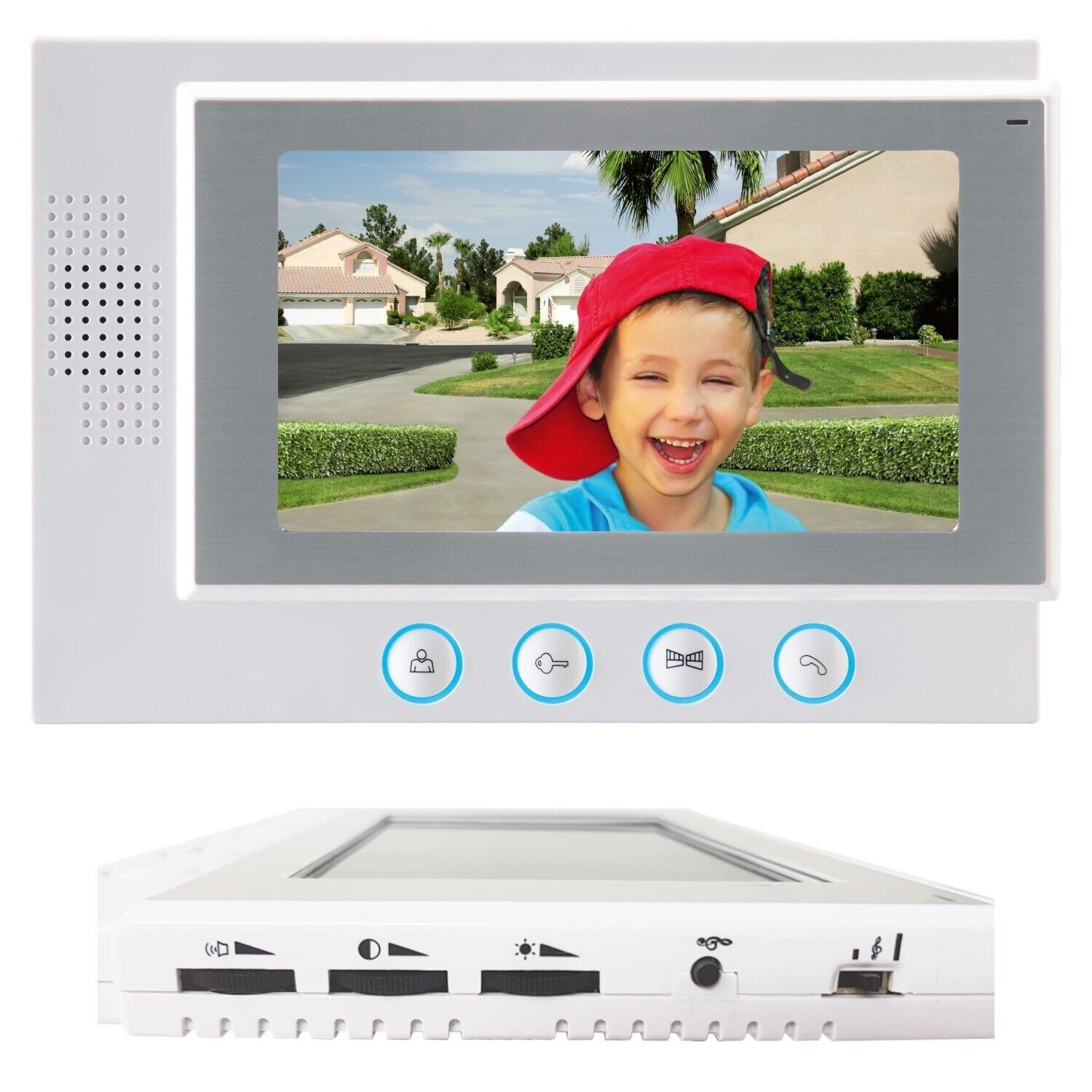 Kit videocitofono monofamiliare monitor 7'' TFT telecamera IR apriporta RL06M