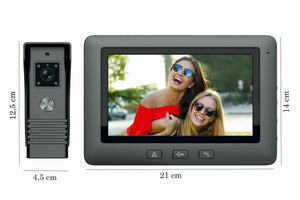 Kit videocitofono monofamiliare monitor 7" telecamera 4 led apriporta RLC07L