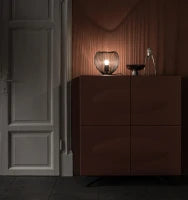 E-STYLO Lampada da tavolo in filo metallico nero, caratterizzata da un design minimalista ed elegante, perfetta per aggiungere stile e personalità a qualsiasi ambiente, 26cm X 26cm H. 25cm