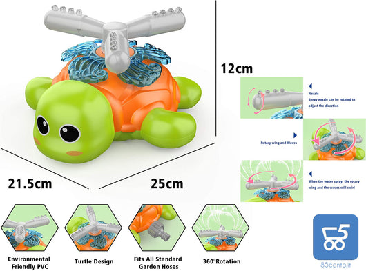Kiztoys Giocattoli d'Acqua Splash Play per Bambini Parco Prato Giardino Giocattoli Sprinkler Tartaruga Creativi Spruzzatore Giocattolo Piscina Estiva per Ragazzi