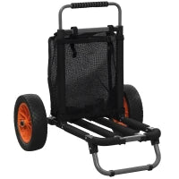 Carrello da Spiaggia Pieghevole con Tasca in Rete, Manico Telescopico e Cavalletto, 82x67x81 cm