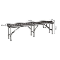 Set di 2 Panche Pieghevoli Mark 180 x 25 x 43 cm Nero Effetto Rattan [en.casa]