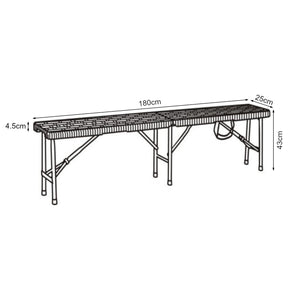 Set di 2 Panche Pieghevoli Mark 180 x 25 x 43 cm Nero Effetto Rattan [en.casa]