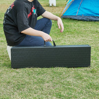 Set di 2 Panche Pieghevoli Mark 180 x 25 x 43 cm Nero Effetto Rattan [en.casa]