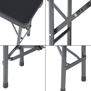 Set di 2 Panche Pieghevoli Mark 180 x 25 x 43 cm Nero Effetto Rattan [en.casa]