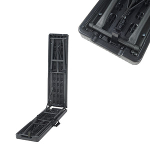 Set di 2 Panche Pieghevoli Mark 180 x 25 x 43 cm Nero Effetto Rattan [en.casa]