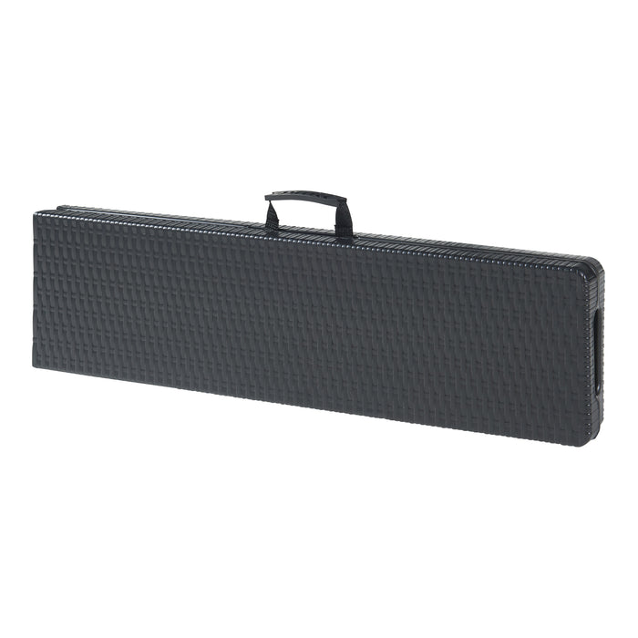 Set di 2 Panche Pieghevoli Mark 180 x 25 x 43 cm Nero Effetto Rattan [en.casa]