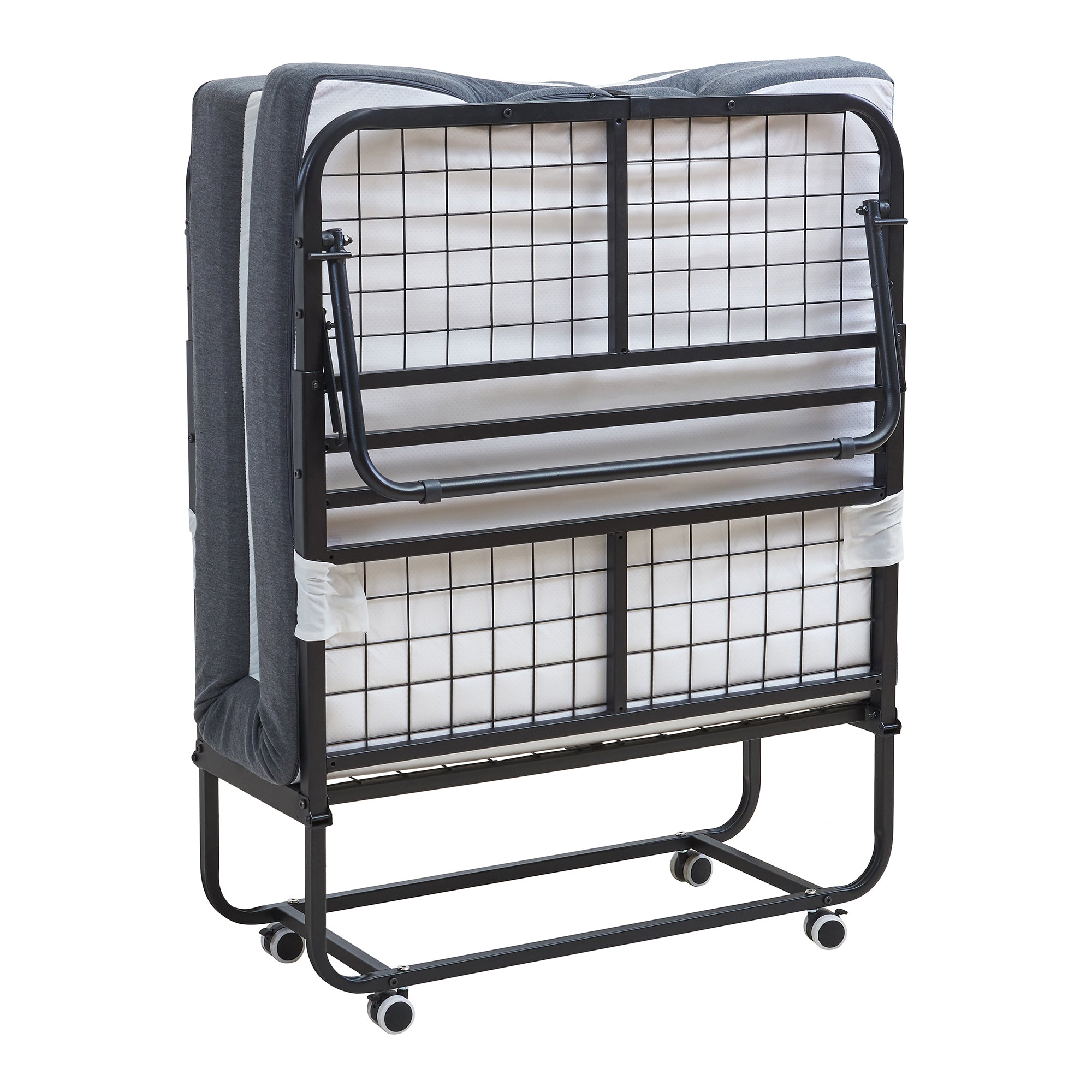 Letto Pieghevole Borjavle con Materasso in Schiuma a Memoria 90x200 cm Brandina Singola con Rotelle [en.casa]