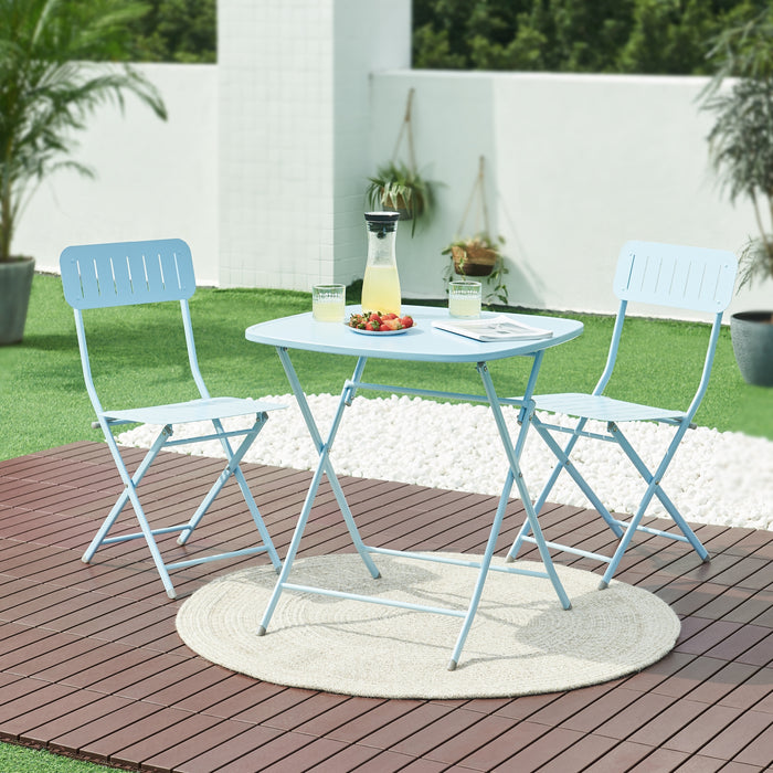 Set Sande di 2 Sedie Pieghevoli - Azzurro [en.casa]