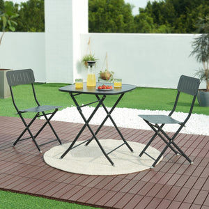 Set Sande di 2 Sedie Pieghevoli - Nero [en.casa]