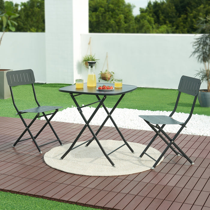 Set Sande di 2 Sedie Pieghevoli - Nero [en.casa]