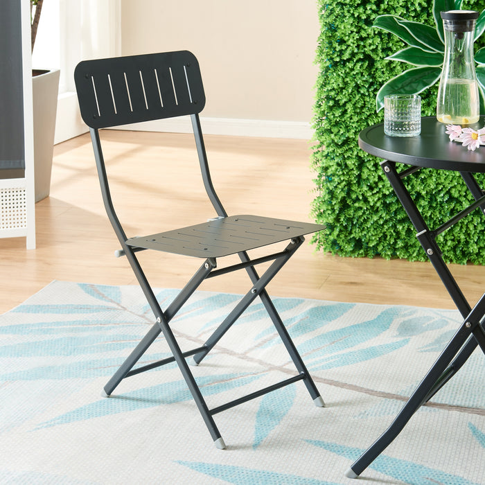 Set Sande di 2 Sedie Pieghevoli - Nero [en.casa]