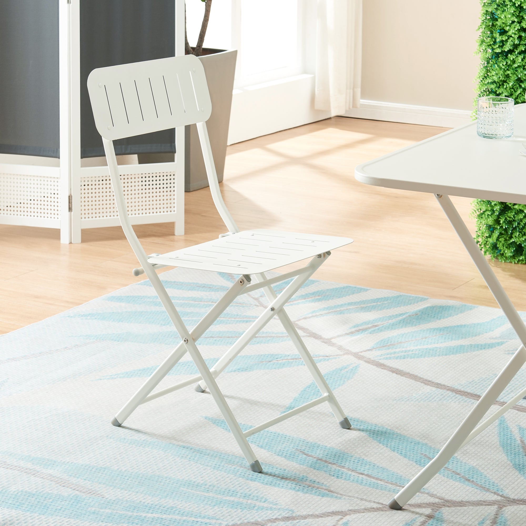 Set Sande di 2 Sedie Pieghevoli - Bianco [en.casa]