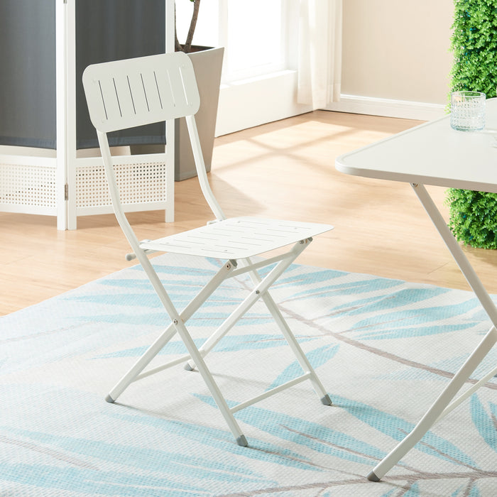 Set Sande di 2 Sedie Pieghevoli - Bianco [en.casa]