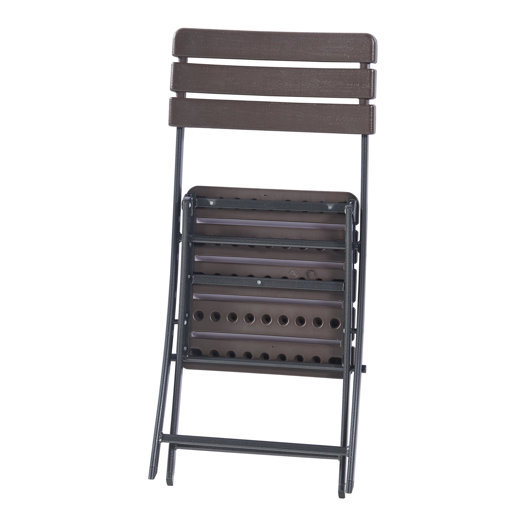 Set Lillestrøm di 2 Sedie Pieghevoli - Marrone Effetto Legno [en.casa]