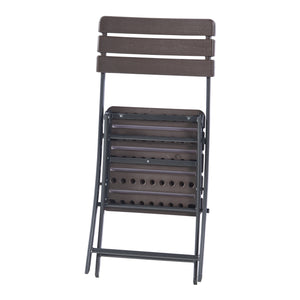 Set Lillestrøm di 2 Sedie Pieghevoli - Marrone Effetto Legno [en.casa]