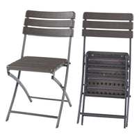 Set Lillestrøm di 2 Sedie Pieghevoli - Marrone Effetto Legno [en.casa]