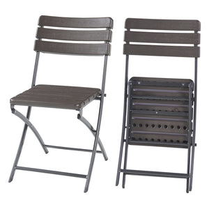 Set Lillestrøm di 2 Sedie Pieghevoli - Marrone Effetto Legno [en.casa]