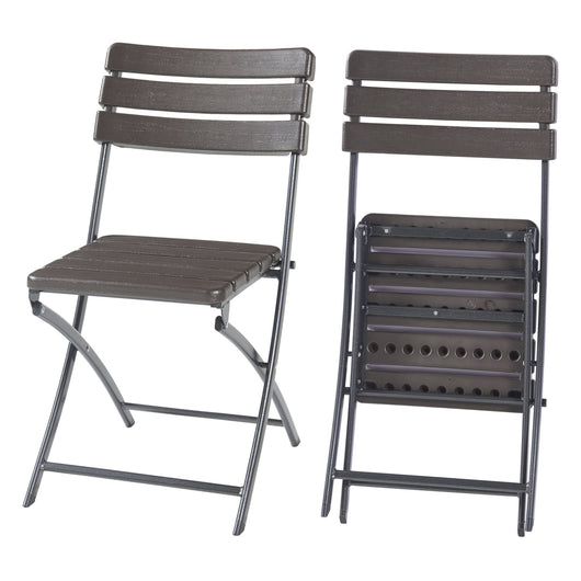 Set Lillestrøm di 2 Sedie Pieghevoli - Marrone Effetto Legno [en.casa]