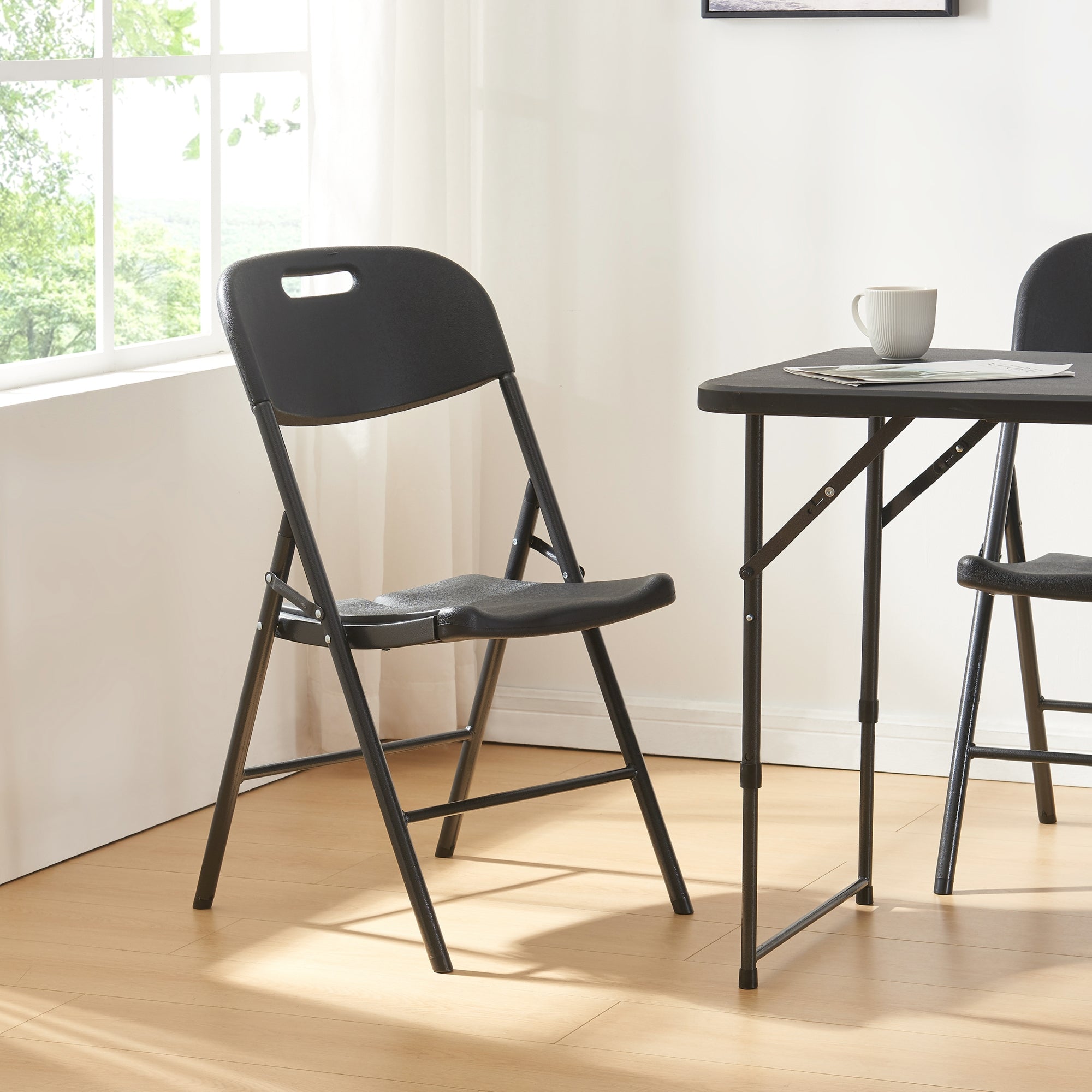 Set Ljusnarsberg di 2 Sedie Pieghevoli - Nero [en.casa]