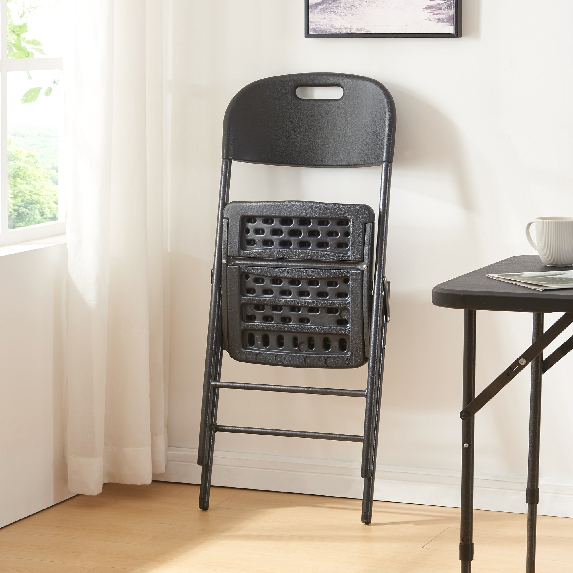 Set Ljusnarsberg di 2 Sedie Pieghevoli - Nero [en.casa]