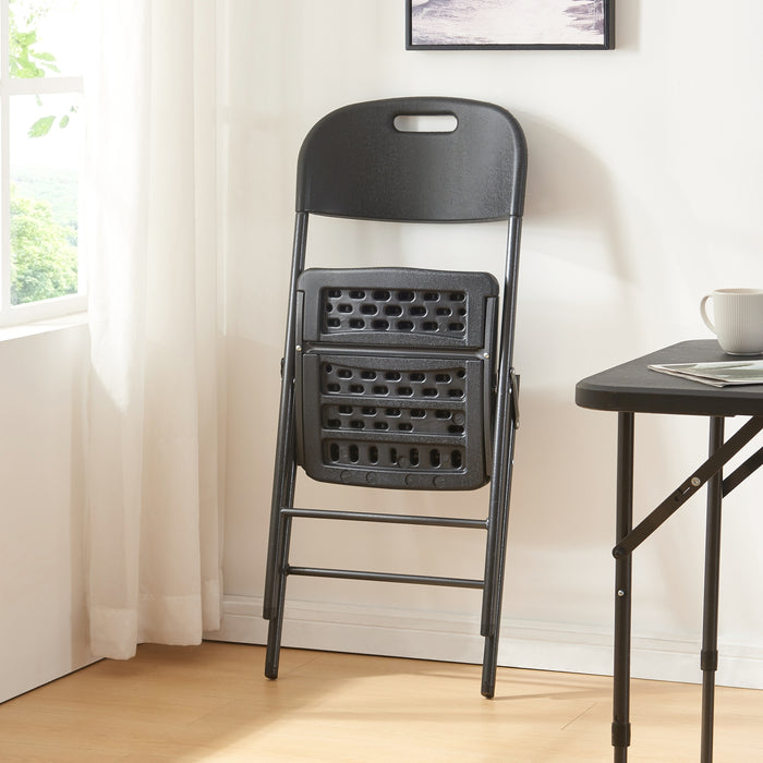 Set Ljusnarsberg di 2 Sedie Pieghevoli - Nero [en.casa]