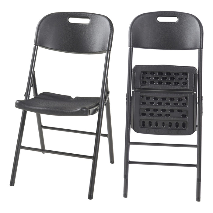 Set Ljusnarsberg di 2 Sedie Pieghevoli - Nero [en.casa]