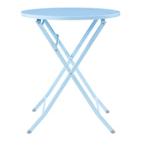 Tavolo Pieghevole Sande con Piano Rotondo - Azzurro [en.casa]
