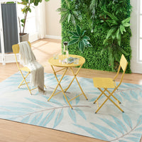 Tavolo Pieghevole Sande con Piano Rotondo - Giallo [en.casa]