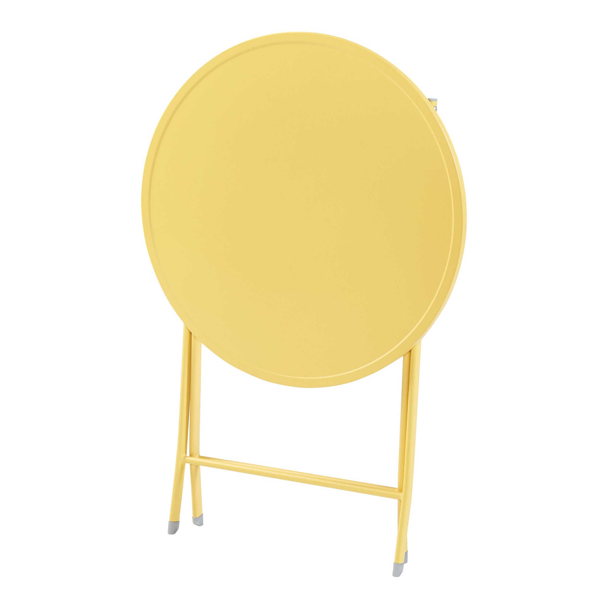 Tavolo Pieghevole Sande con Piano Rotondo - Giallo [en.casa]