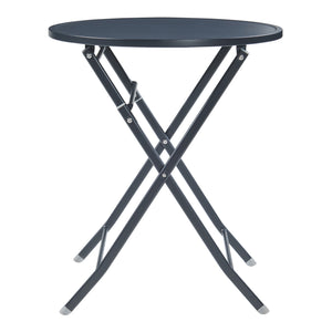 Tavolo Pieghevole Sande con Piano Rotondo - Nero [en.casa]