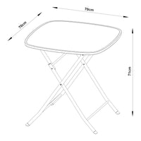 Tavolo Pieghevole Sande con Piano Quadrato - Azzurro [en.casa]