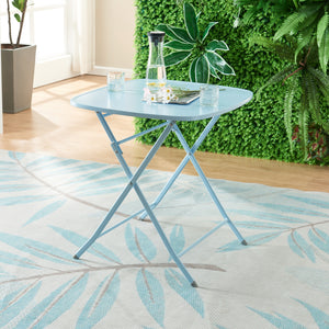 Tavolo Pieghevole Sande con Piano Quadrato - Azzurro [en.casa]