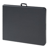 Tavolo da Picnic Mark Pieghevole 180 x 75 x 72 cm Nero Effetto Rattan [en.casa]