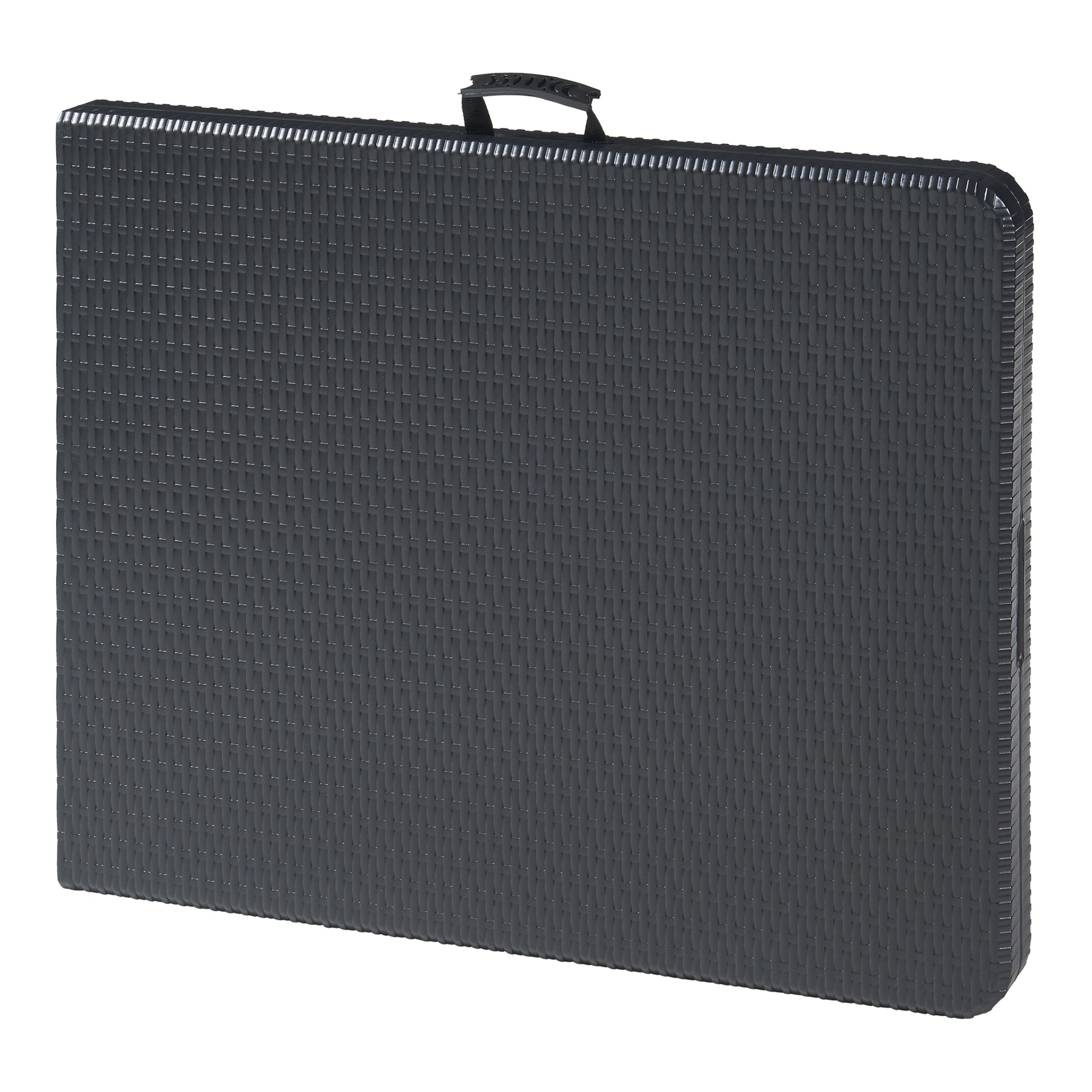 Tavolo da Picnic Mark Pieghevole 180 x 75 x 72 cm Nero Effetto Rattan [en.casa]