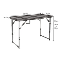 Tavolo da Picnic Adelfia Pieghevole - Nero Effetto Rattan [en.casa]