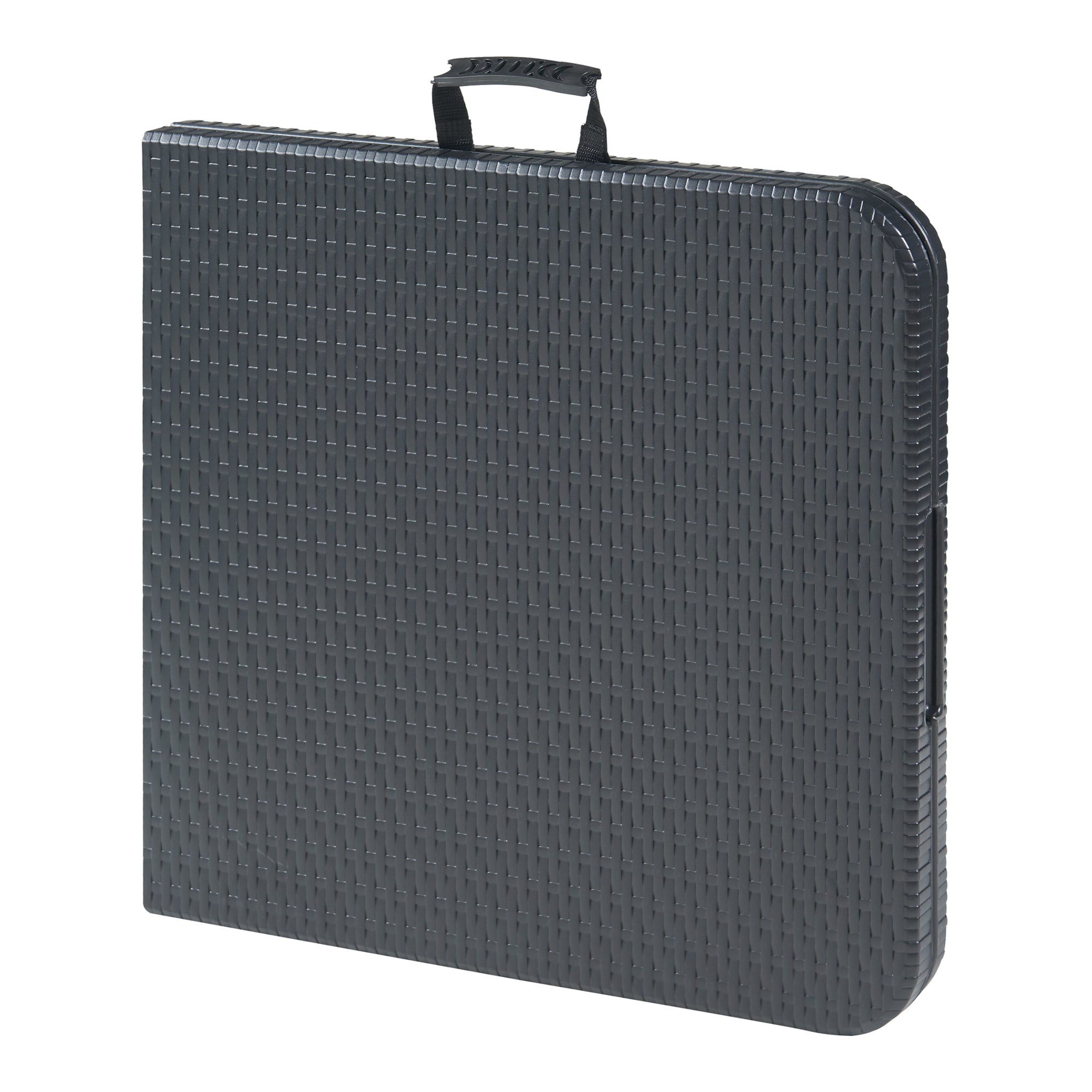 Tavolo da Picnic Adelfia Pieghevole - Nero Effetto Rattan [en.casa]