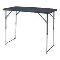 Tavolo da Picnic Adelfia Pieghevole - Nero Effetto Rattan [en.casa]