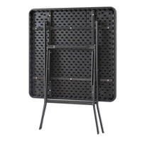 Tavolo da Picnic Mark Pieghevole  78 x 78 x 74 cm Nero Effetto Rattan [en.casa]