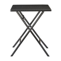 Tavolo da Picnic Mark Pieghevole 61,5 x 61,5 x 73 cm Nero Effetto Rattan [en.casa]